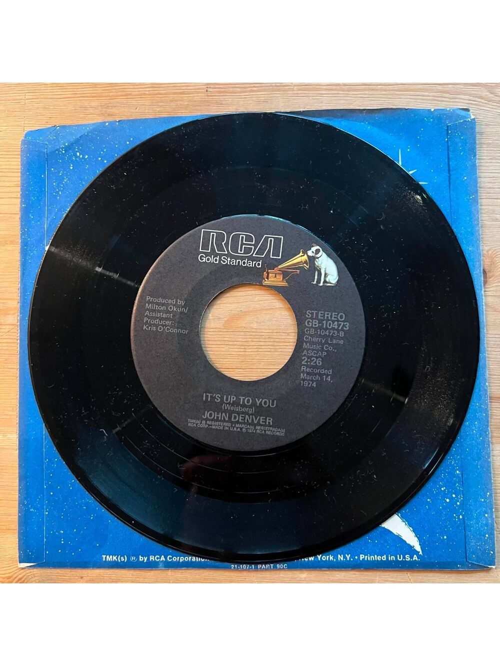 John Denver - It's up to You/Back Home Again 45rpm VG+ R11